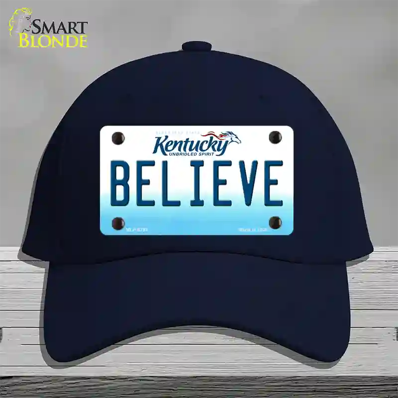 Believe Kentucky Novelty License Plate Hat Cotton / Navy