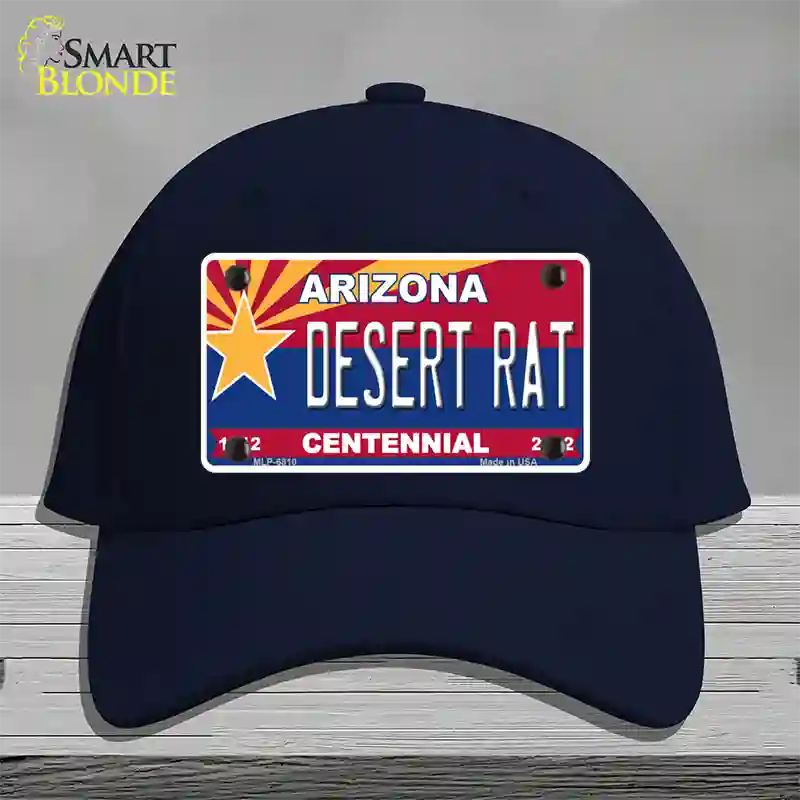 Arizona Centennial Desert Rat Novelty License Plate Hat Cotton / Navy