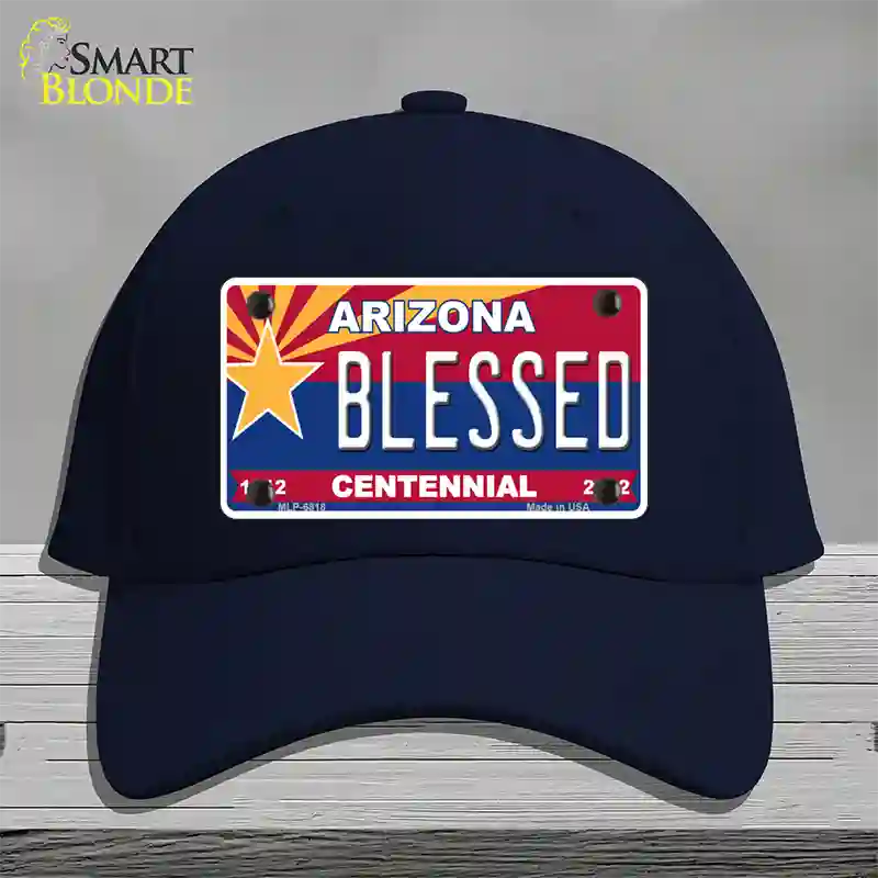 Arizona Centennial Blessed Novelty License Plate Hat Cotton / Navy