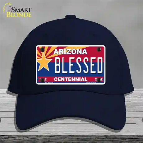 Arizona Centennial Blessed Novelty License Plate Hat Cotton / Navy