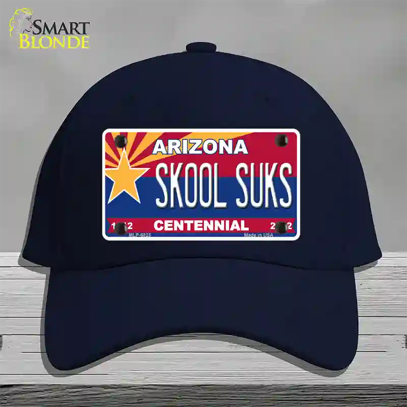 Arizona Centennial Skool Suks Novelty License Plate Hat Cotton / Navy