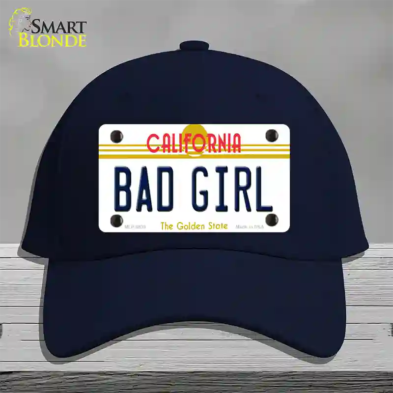 Bad Girl California Novelty License Plate Hat Cotton / Navy