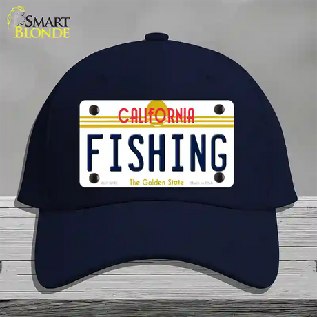 Fishing California Novelty License Plate Hat Cotton / Navy