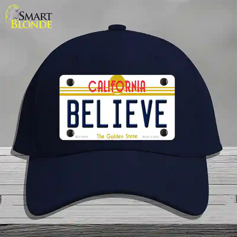 Believe California Novelty License Plate Hat Cotton / Navy