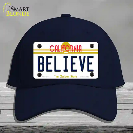 Believe California Novelty License Plate Hat Cotton / Navy