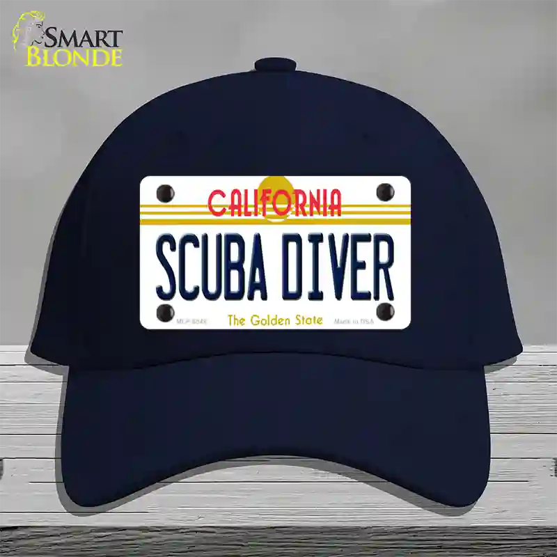 Scuba Diver California Novelty License Plate Hat Cotton / Navy