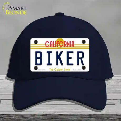 Biker California Novelty License Plate Hat Cotton / Navy