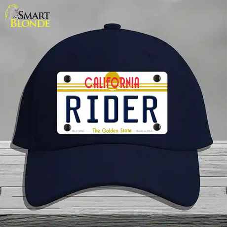 Rider California Novelty License Plate Hat Cotton / Navy