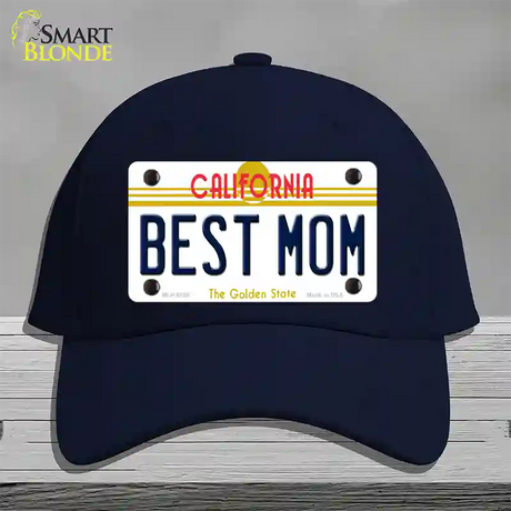 Best Mom California Novelty License Plate Hat Cotton / Navy