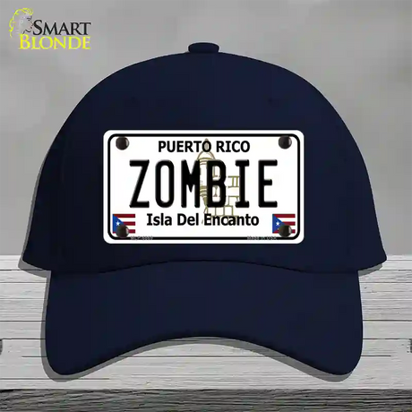 Zombie Puerto Rico Novelty License Plate Hat Cotton / Navy