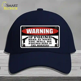 Warning If Found Novelty License Plate Hat Cotton / Navy