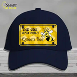 Queen Bee Yellow Novelty License Plate Hat Cotton / Navy