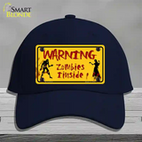 Warning Zombies Inside Novelty License Plate Hat Cotton / Navy