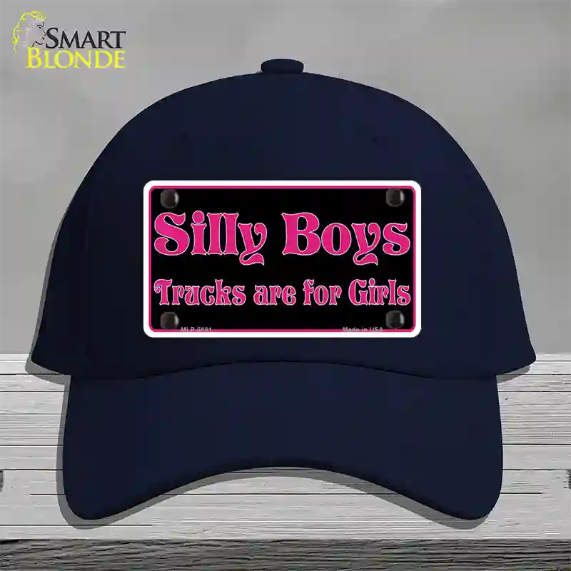 Silly Boys Trucks For Girls Novelty License Plate Hat Cotton / Navy