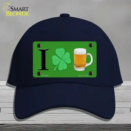 Shamrock Beer Novelty License Plate Hat Cotton / Navy