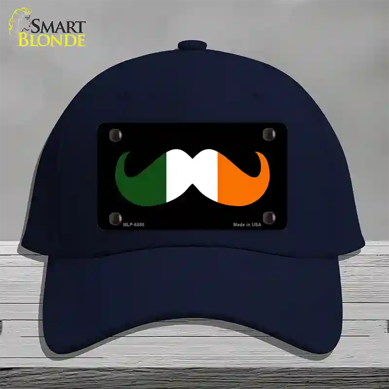 Irish Mustache Novelty License Plate Hat Cotton / Navy