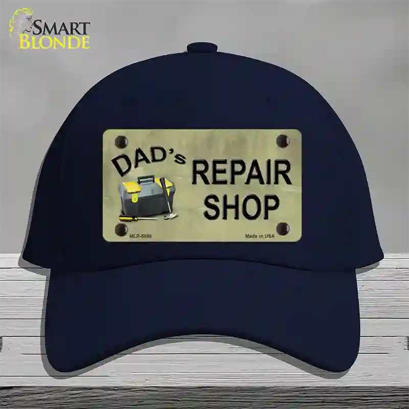 Dads Repair Shop Novelty License Plate Hat Cotton / Navy