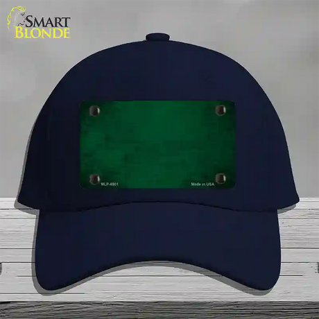 Green Oil Rubbed Solid Novelty License Plate Hat Cotton / Navy