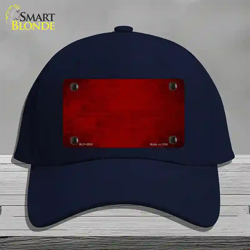 Red Oil Rubbed Solid Novelty License Plate Hat Cotton / Navy