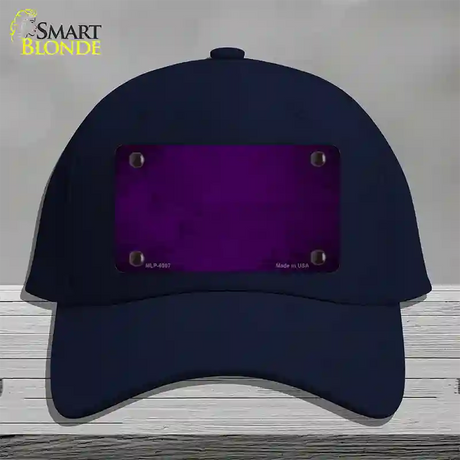 Purple Oil Rubbed Solid Novelty License Plate Hat Cotton / Navy