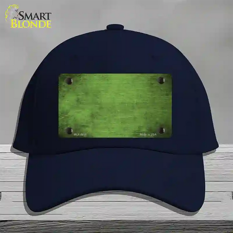 Lime Green Oil Rubbed Solid Novelty License Plate Hat Cotton / Navy