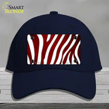 Red White Zebra Oil Rubbed Novelty License Plate Hat Cotton / Navy