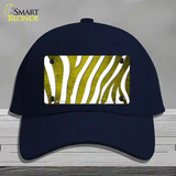 Yellow White Zebra Oil Rubbed Novelty License Plate Hat Cotton / Navy