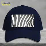 Gray White Zebra Oil Rubbed Novelty License Plate Hat Cotton / Navy