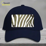 Gold White Zebra Oil Rubbed Novelty License Plate Hat Cotton / Navy