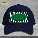 Green White Zebra Oval Oil Rubbed Novelty License Plate Hat Cotton / Navy