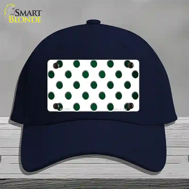 Green White Dots Oil Rubbed Novelty License Plate Hat Cotton / Navy