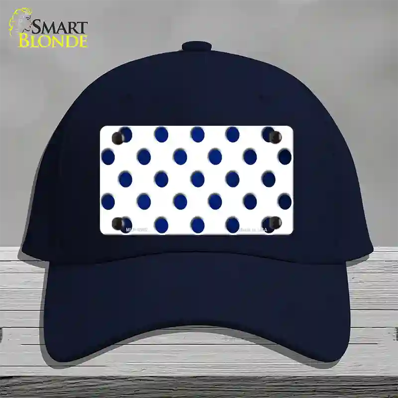 Blue White Dots Oil Rubbed Novelty License Plate Hat Cotton / Navy