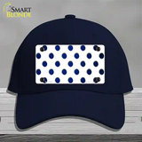 Blue White Dots Oil Rubbed Novelty License Plate Hat Cotton / Navy