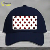 Red White Dots Oil Rubbed Novelty License Plate Hat Cotton / Navy