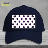 Purple White Dots Oil Rubbed Novelty License Plate Hat Cotton / Navy