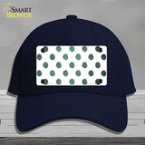 Mint White Dots Oil Rubbed Novelty License Plate Hat Cotton / Navy