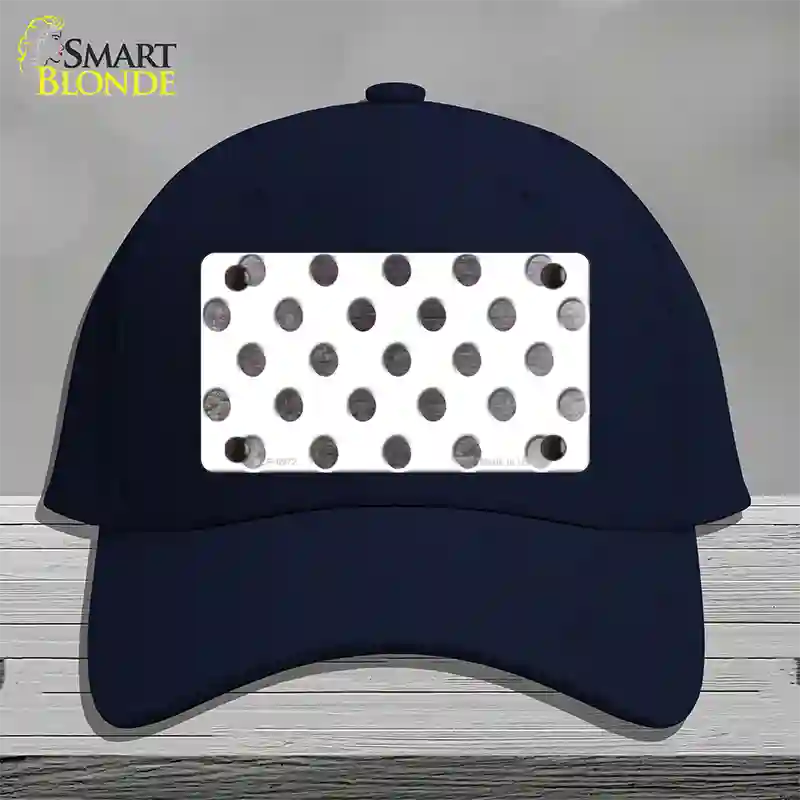 Black White Dots Oil Rubbed Novelty License Plate Hat Cotton / Navy