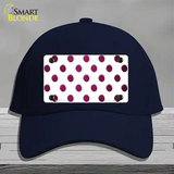 Pink White Dots Oil Rubbed Novelty License Plate Hat Cotton / Navy