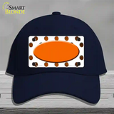 Orange White Dots Oval Oil Rubbed Novelty License Plate Hat Cotton / Navy