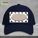 Tan White Dots Oval Oil Rubbed Novelty License Plate Hat Cotton / Navy