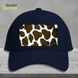 Brown White Giraffe Oil Rubbed Novelty License Plate Hat Cotton / Navy