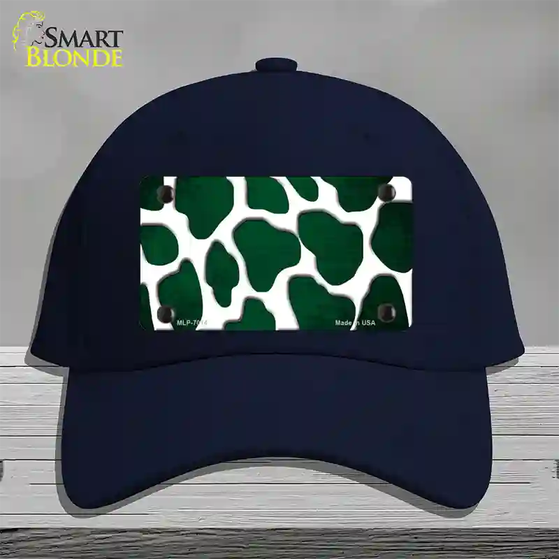 Green White Giraffe Oil Rubbed Novelty License Plate Hat Cotton / Navy