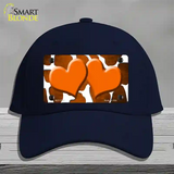 Orange White Hearts Giraffe Oil Rubbed Novelty License Plate Hat Cotton / Navy