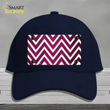 Pink White Chevron Oil Rubbed Novelty License Plate Hat Cotton / Navy