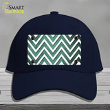 Mint White Chevron Oil Rubbed Novelty License Plate Hat Cotton / Navy