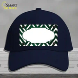 Green White Chevron Scallop Oil Rubbed Novelty License Plate Hat Cotton / Navy