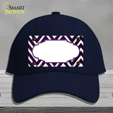 Purple White Chevron Scallop Oil Rubbed Novelty License Plate Hat Cotton / Navy