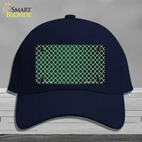 Green White Quatrefoil Oil Rubbed Novelty License Plate Hat Cotton / Navy