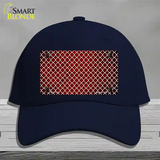 Red White Quatrefoil Oil Rubbed Novelty License Plate Hat Cotton / Navy