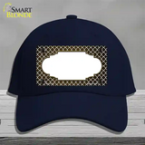 Brown White Quatrefoil Scallop Oil Rubbed Novelty License Plate Hat Cotton / Navy